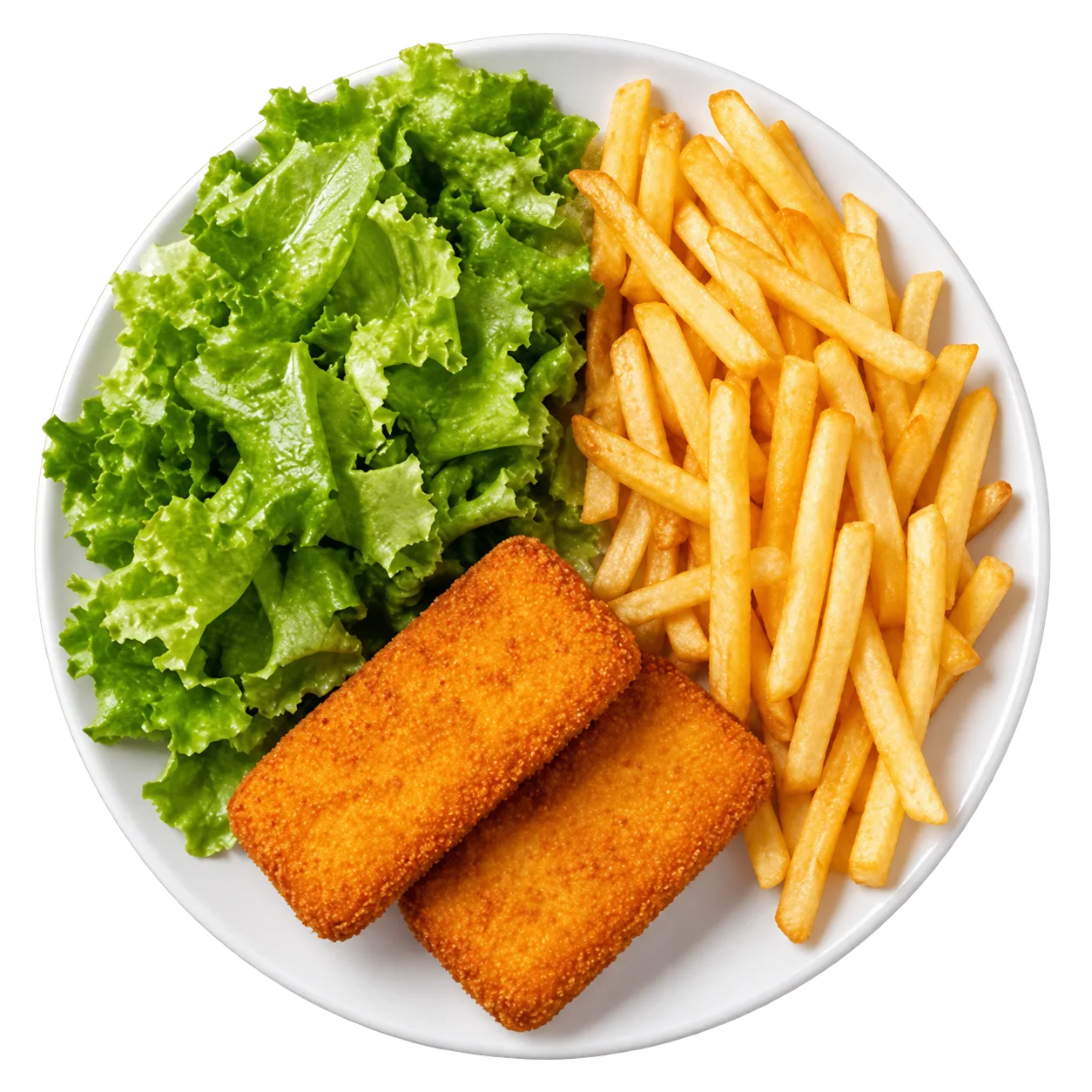 Cașcaval pane cu cartofi și salată verde