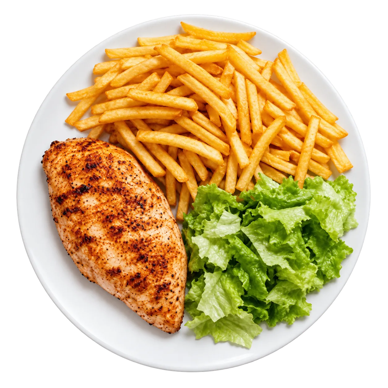 Piept de pui cu cartofi și salată
